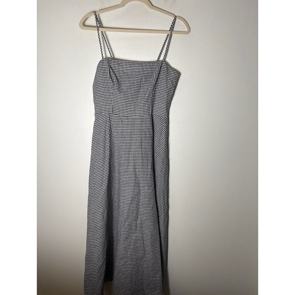 O.T.P. Dresses & Skirts - NWT O.T.P. Black and White Checked Linen Cotton Blend Maxi Dress Sz 6